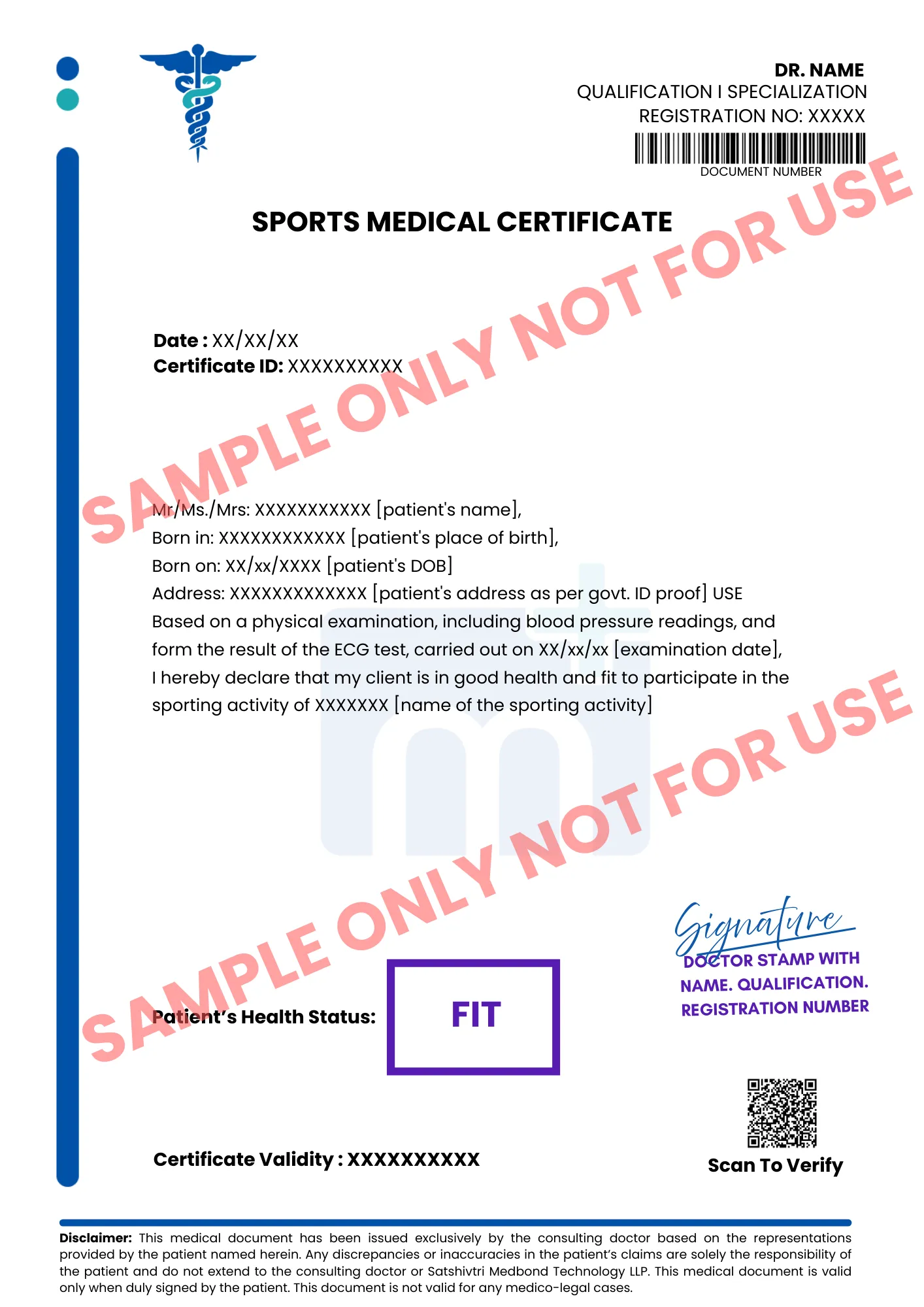 Sample of Sports Medical Certificate [Italy]